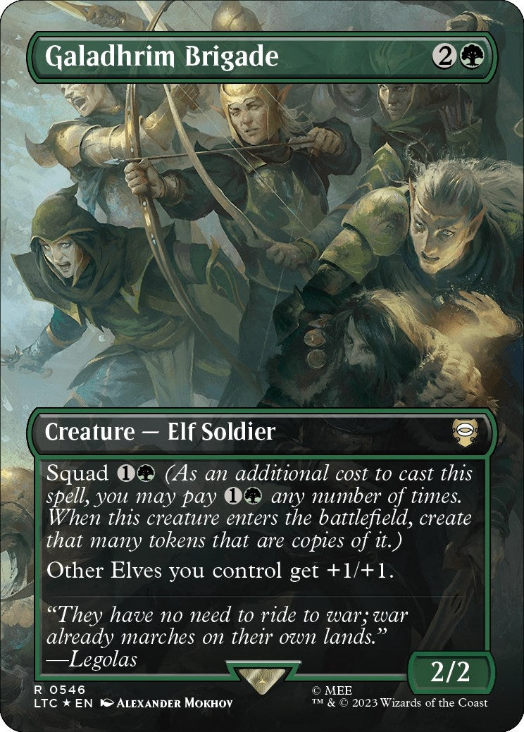Image for Galadhrim Brigade (Borderless) (Surge Foil) (546) (Commander: The Lord of the Rings: Tales of Middle-earth) - Magic: The Gathering