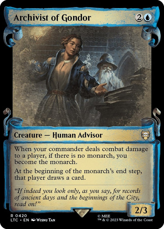 Image for Archivist of Gondor (Showcase Scrolls) (420) (Commander: The Lord of the Rings: Tales of Middle-earth) - Magic: The Gathering