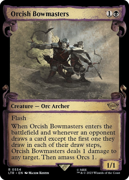 Image for Orcish Bowmasters (Showcase Scrolls) (554) (Universes Beyond: The Lord of the Rings: Tales of Middle-earth) - Magic: The Gathering