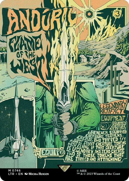 Image for Anduril, Flame of the West (Borderless Poster) (746) (Universes Beyond: The Lord of the Rings: Tales of Middle-earth) - Magic: The Gathering