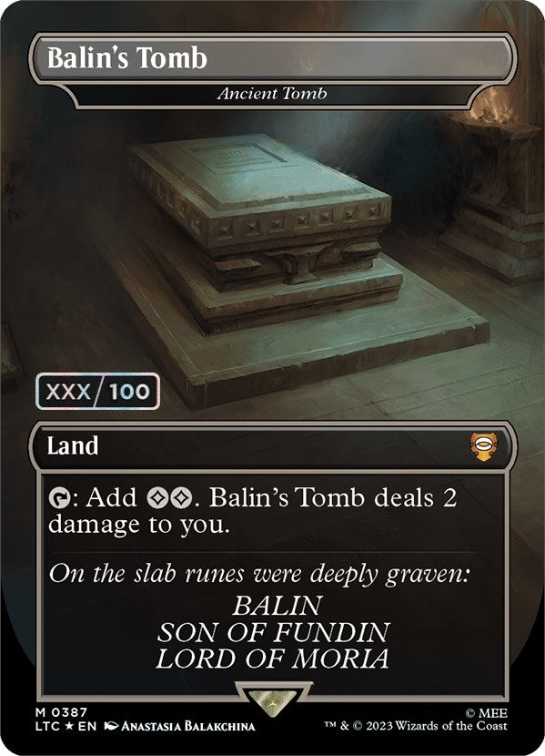 Image for Balin's Tomb - Ancient Tomb (Serial Numbered) (387) (Commander: The Lord of the Rings: Tales of Middle-earth) - Magic: The Gathering