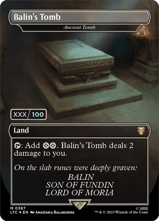 Image for Balin's Tomb - Ancient Tomb (Serial Numbered) (387) (Commander: The Lord of the Rings: Tales of Middle-earth) - Magic: The Gathering