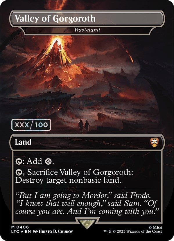 Image for Valley of Gorgoroth - Wasteland (Serial Numbered) (406) (Commander: The Lord of the Rings: Tales of Middle-earth) - Magic: The Gathering
