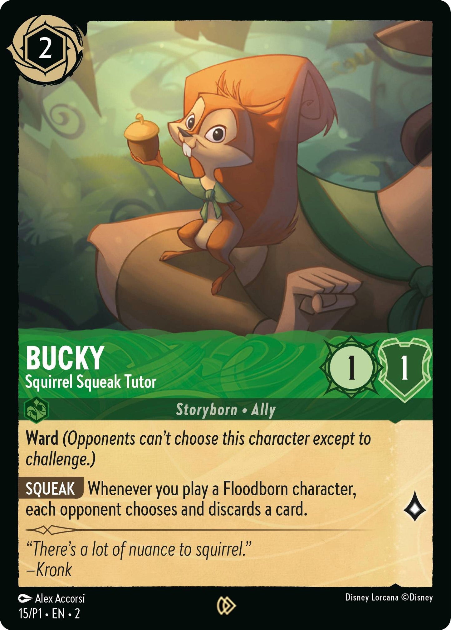 Image for Bucky - Squirrel Squeak Tutor (15) (Disney Lorcana Promo Cards) - Disney Lorcana