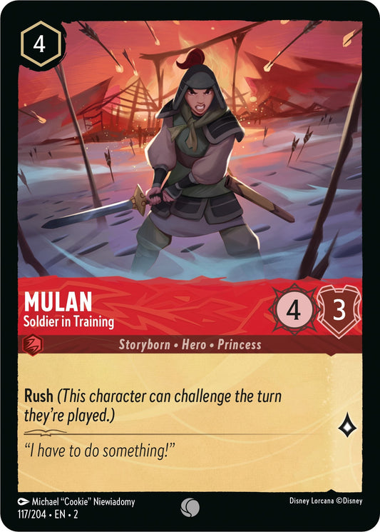 Image for Mulan - Soldier in Training (117/204) (Rise of the Floodborn) - Disney Lorcana