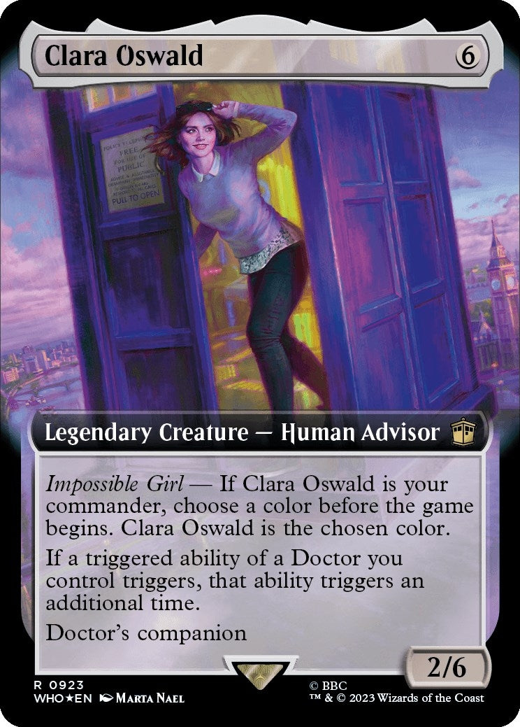 Image for Clara Oswald (Extended Art) (Surge Foil) (923) (Universes Beyond: Doctor Who) - Magic: The Gathering