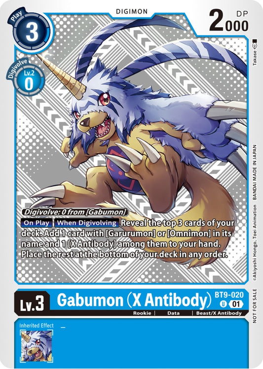 Image for Gabumon (X Antibody) (Starter Deck 15 & 16 Pre-Release) (BT9-020 U) (X Record) - Digimon Card Game