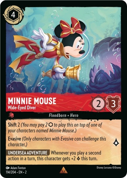 Image for Minnie Mouse - Wide-Eyed Diver (114/204) (Rise of the Floodborn) - Disney Lorcana