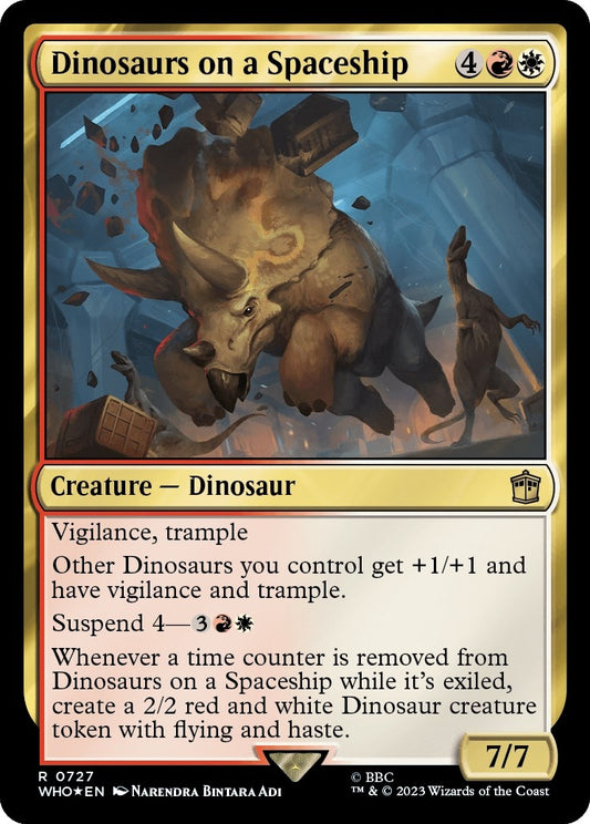 Image for Dinosaurs on a Spaceship (Surge Foil) (727) (Universes Beyond: Doctor Who) - Magic: The Gathering