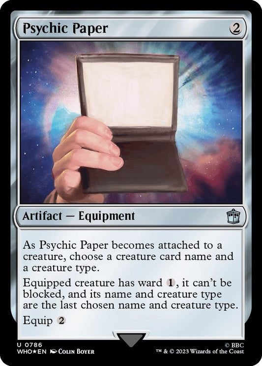 Image for Psychic Paper (Surge Foil) (786) (Universes Beyond: Doctor Who) - Magic: The Gathering