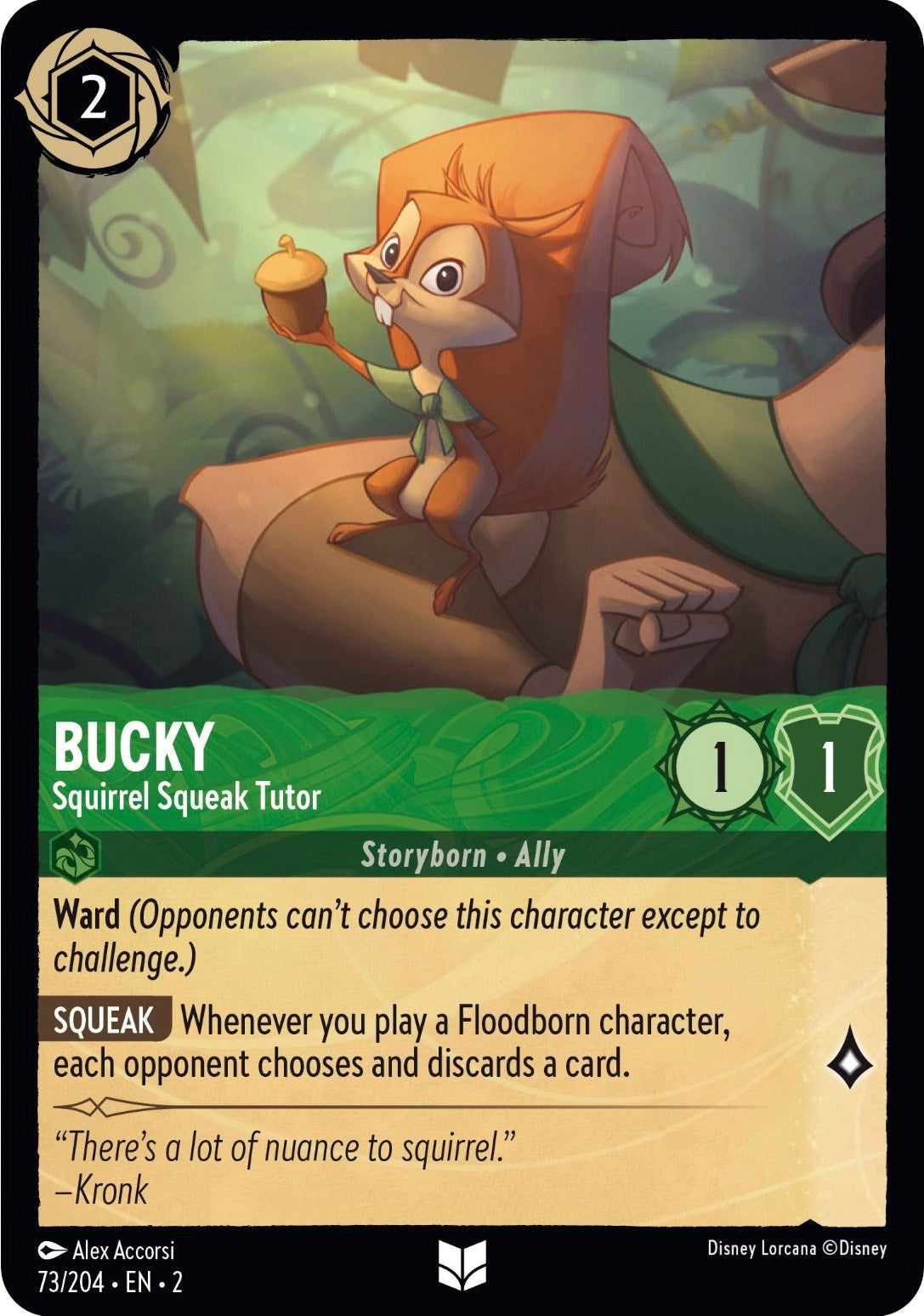 Image for Bucky - Squirrel Squeak Tutor (73/204) (Rise of the Floodborn) - Disney Lorcana