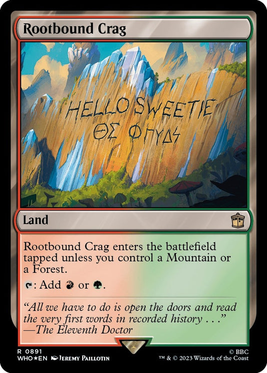 Image for Rootbound Crag (Surge Foil) (891) (Universes Beyond: Doctor Who) - Magic: The Gathering