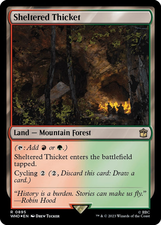 Image for Sheltered Thicket (Surge Foil) (895) (Universes Beyond: Doctor Who) - Magic: The Gathering
