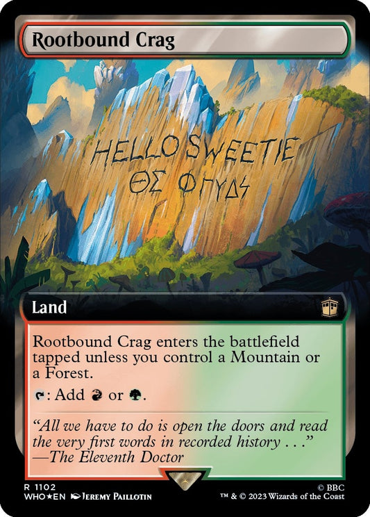 Image for Rootbound Crag (Extended Art) (Surge Foil) (1102) (Universes Beyond: Doctor Who) - Magic: The Gathering
