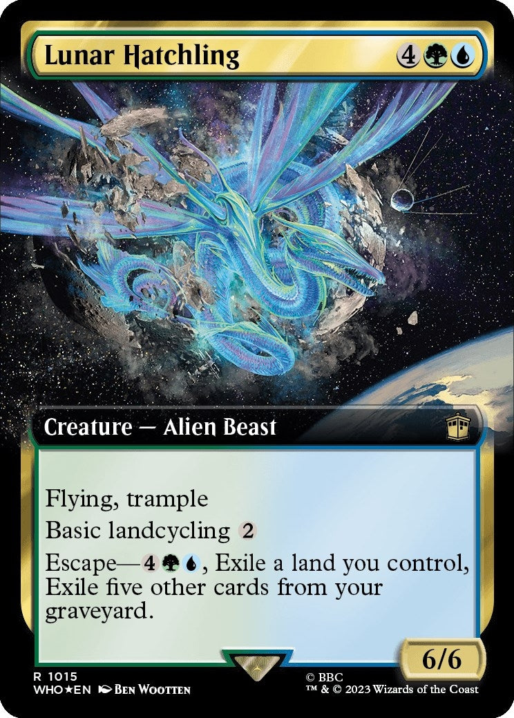 Image for Lunar Hatchling (Extended Art) (Surge Foil) (1015) (Universes Beyond: Doctor Who) - Magic: The Gathering