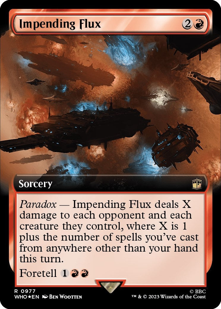 Image for Impending Flux (Extended Art) (Surge Foil) (977) (Universes Beyond: Doctor Who) - Magic: The Gathering
