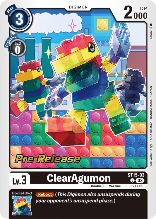 Image for ClearAgumon (ST15-03 U) (Starter Deck 15: Dragon of Courage Pre-Release Cards) - Digimon Card Game