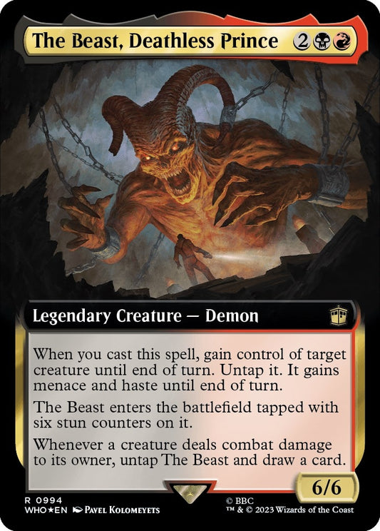 Image for The Beast, Deathless Prince (Extended Art) (Surge Foil) (994) (Universes Beyond: Doctor Who) - Magic: The Gathering