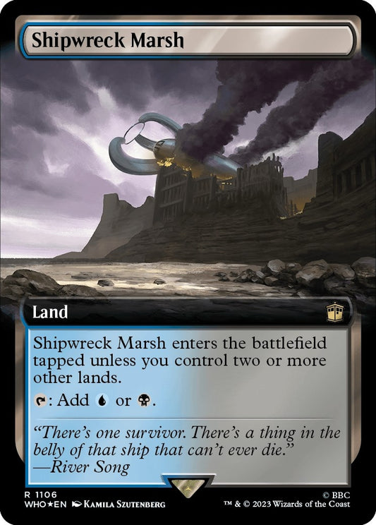 Image for Shipwreck Marsh (Extended Art) (Surge Foil) (1106) (Universes Beyond: Doctor Who) - Magic: The Gathering