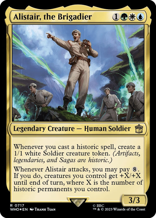 Image for Alistair, the Brigadier (Surge Foil) (717) (Universes Beyond: Doctor Who) - Magic: The Gathering