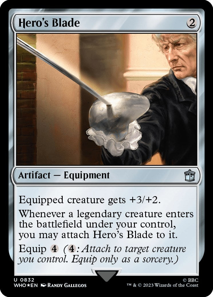 Image for Hero's Blade (Surge Foil) (832) (Universes Beyond: Doctor Who) - Magic: The Gathering