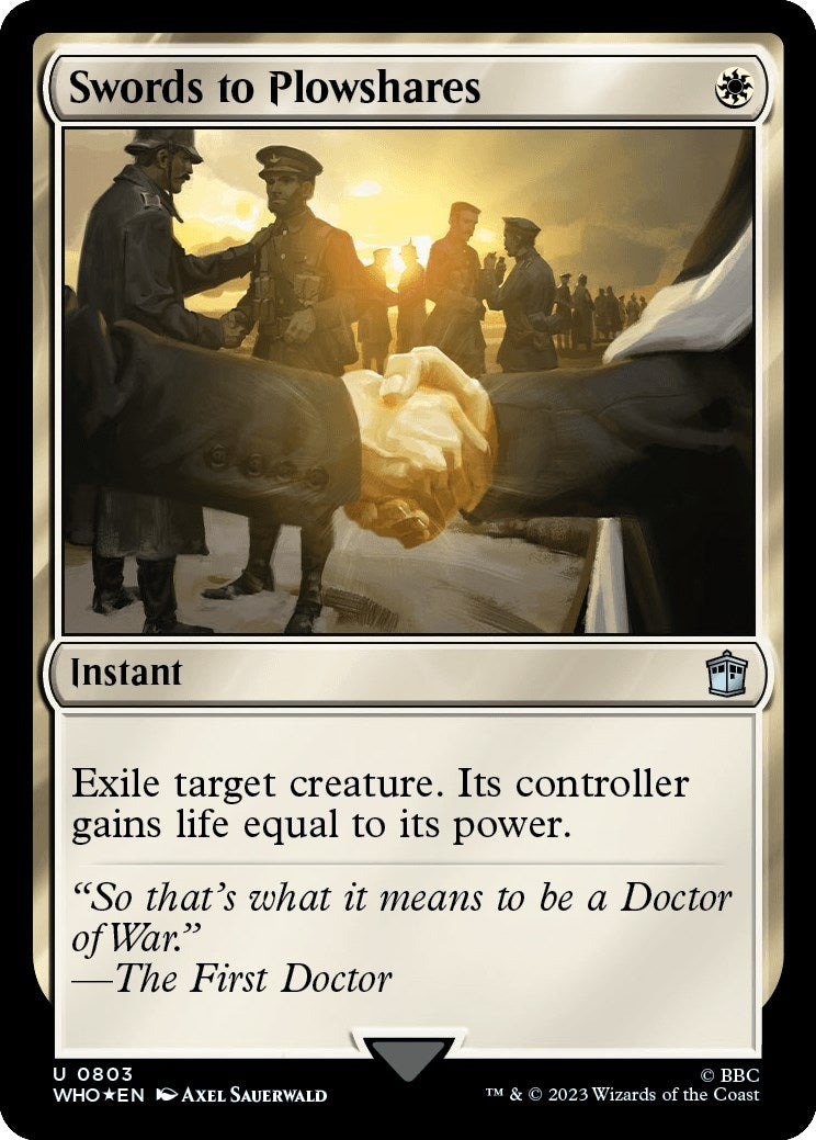 Image for Swords to Plowshares (Surge Foil) (803) (Universes Beyond: Doctor Who) - Magic: The Gathering