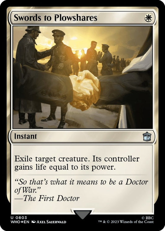 Image for Swords to Plowshares (Surge Foil) (803) (Universes Beyond: Doctor Who) - Magic: The Gathering