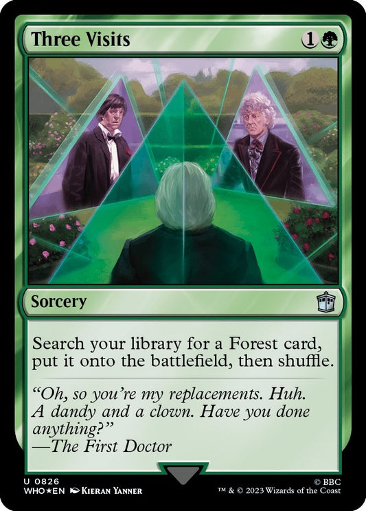 Image for Three Visits (Surge Foil) (826) (Universes Beyond: Doctor Who) - Magic: The Gathering