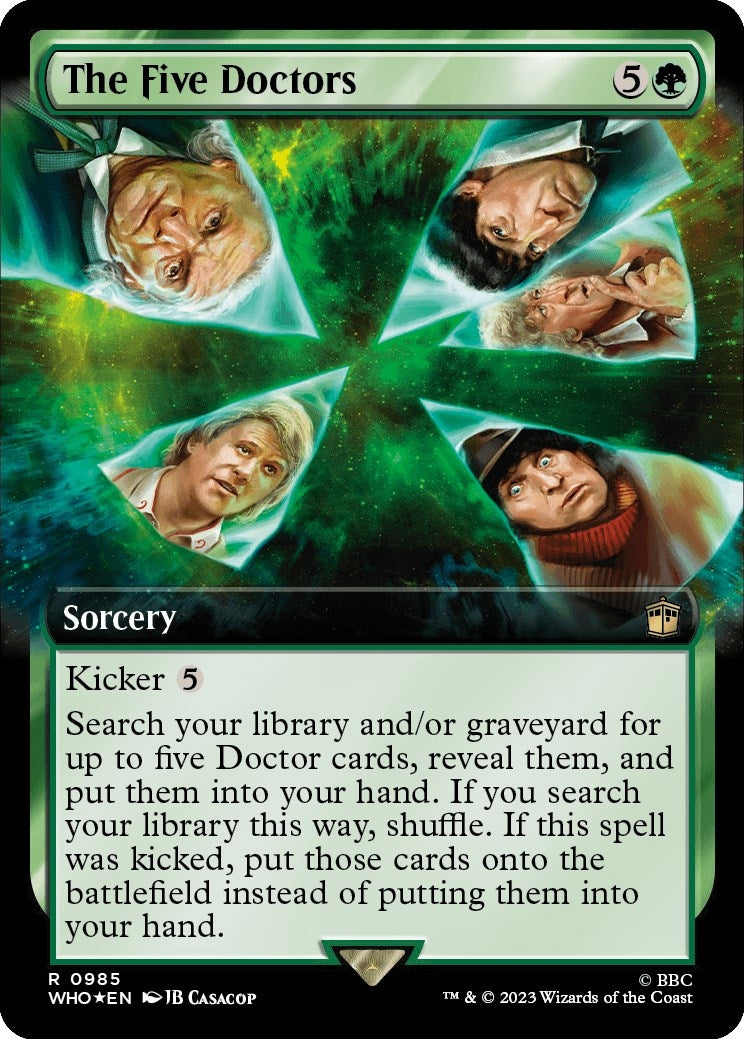 Image for The Five Doctors (Extended Art) (Surge Foil) (985) (Universes Beyond: Doctor Who) - Magic: The Gathering