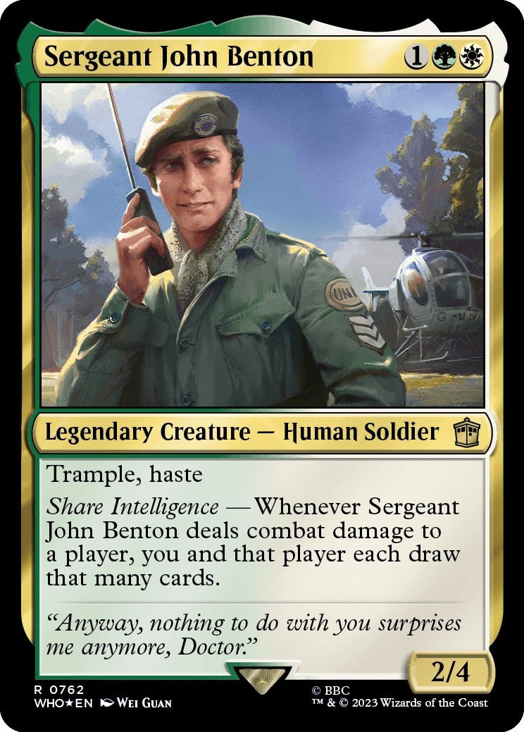 Image for Sergeant John Benton (Surge Foil) (762) (Universes Beyond: Doctor Who) - Magic: The Gathering