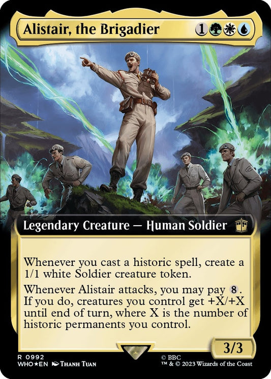 Image for Alistair, the Brigadier (Extended Art) (Surge Foil) (992) (Universes Beyond: Doctor Who) - Magic: The Gathering
