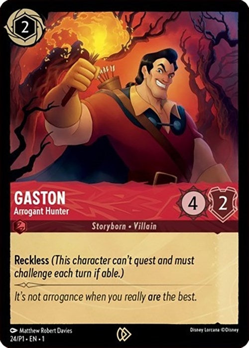 Image for Gaston - Arrogant Hunter (24) (Disney Lorcana Promo Cards) - Disney Lorcana