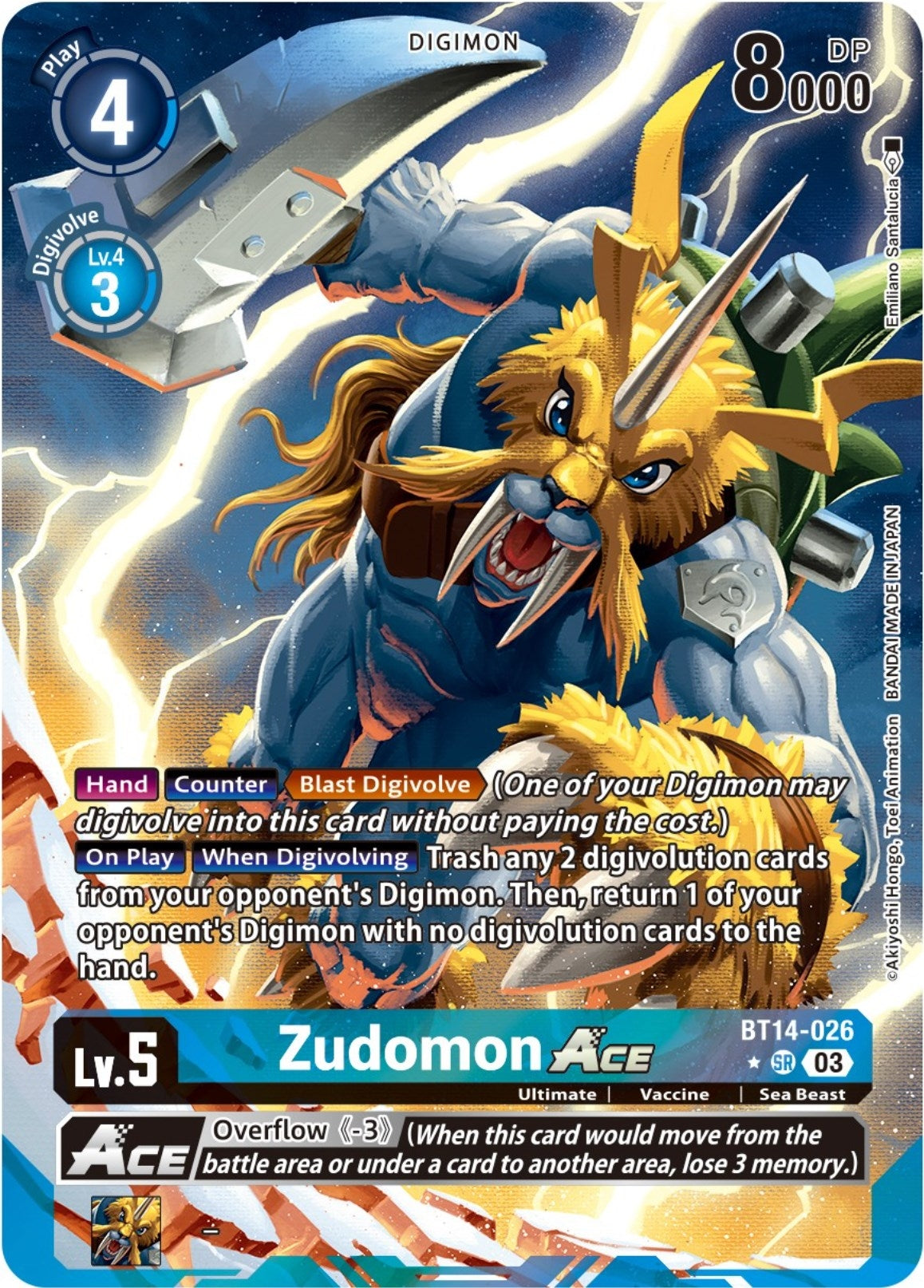 Image for Zudomon ACE (English Exclusive Alternate Art) (BT14-026 SR) (Blast Ace) - Digimon Card Game