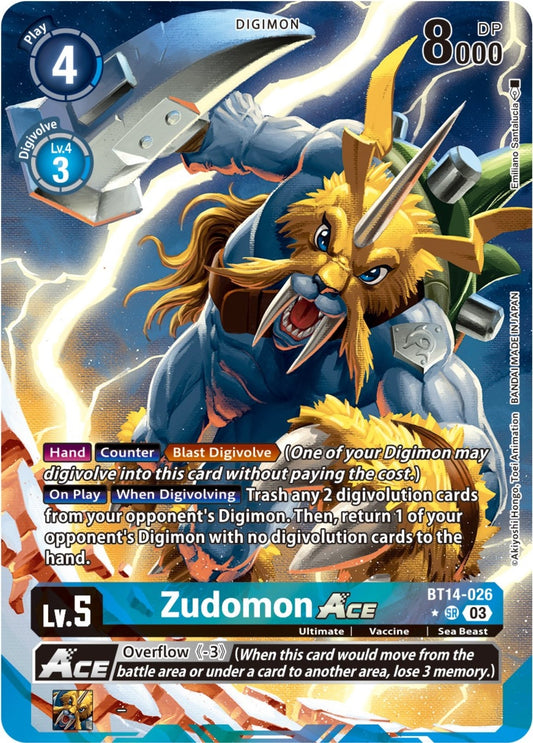 Image for Zudomon ACE (English Exclusive Alternate Art) (BT14-026 SR) (Blast Ace) - Digimon Card Game