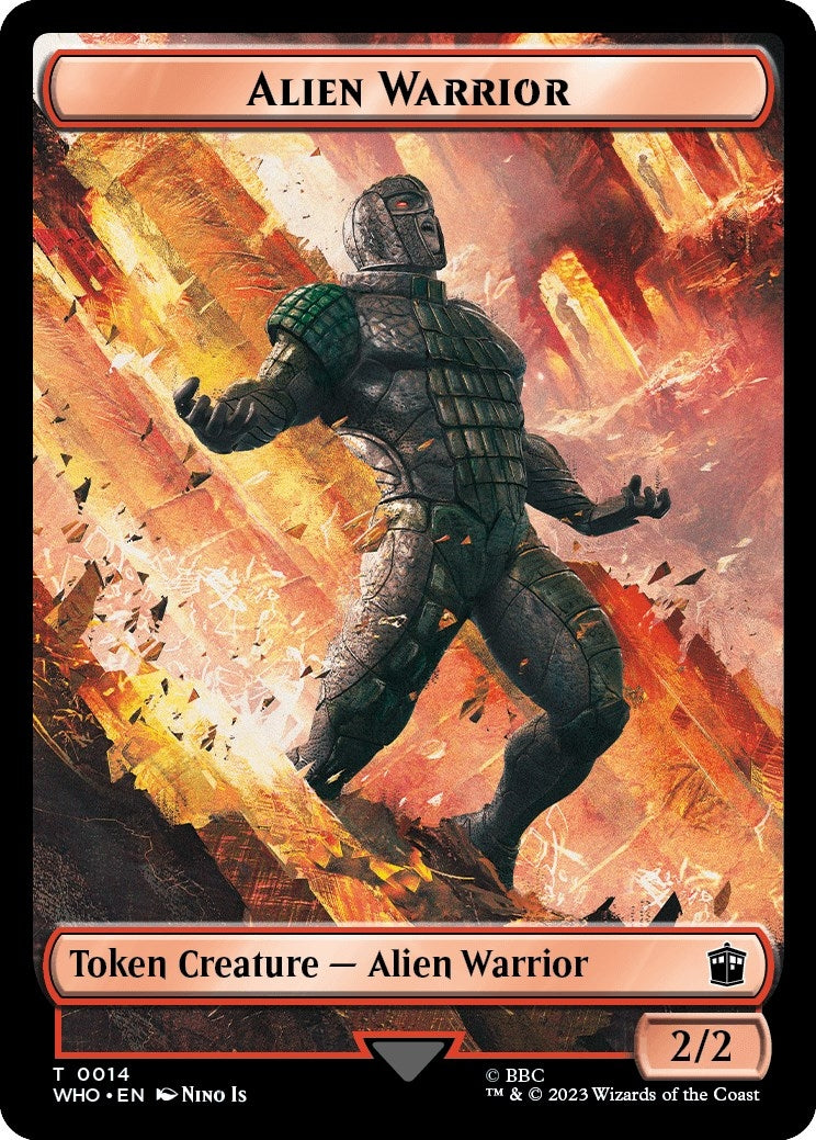 Image for Alien Warrior // Food (0027) Double-Sided Token (14 // 27) (Universes Beyond: Doctor Who) - Magic: The Gathering