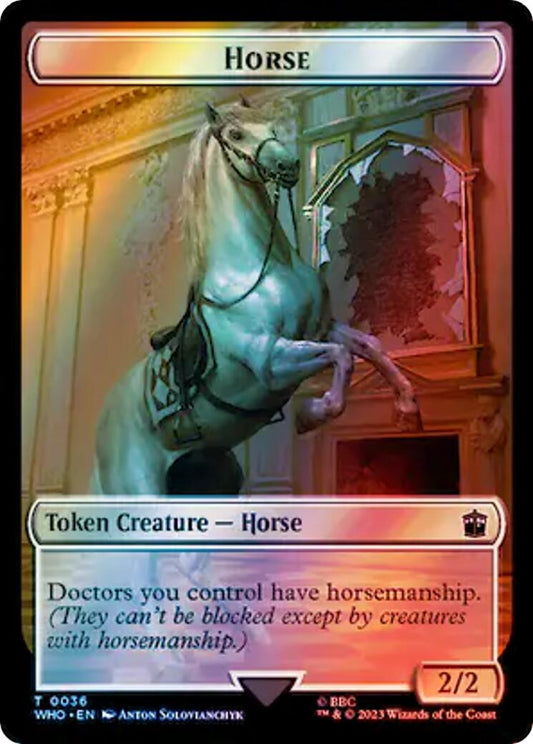 Image for Horse // Alien Salamander Double-Sided Token (Surge Foil) (36 // 48) (Universes Beyond: Doctor Who) - Magic: The Gathering