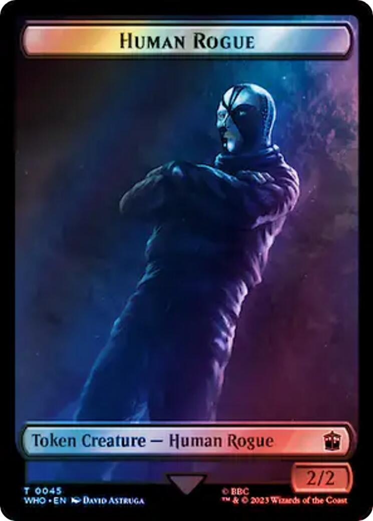 Image for Human Rogue // Dinosaur Double-Sided Token (Surge Foil) (45 // 52) (Universes Beyond: Doctor Who) - Magic: The Gathering