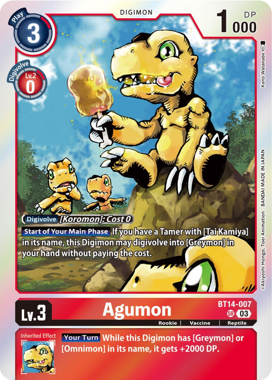 Image for Agumon (BT14-007 SR) (Blast Ace) - Digimon Card Game