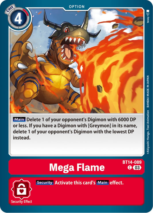 Image for Mega Flame (BT14-089 C) (Blast Ace) - Digimon Card Game