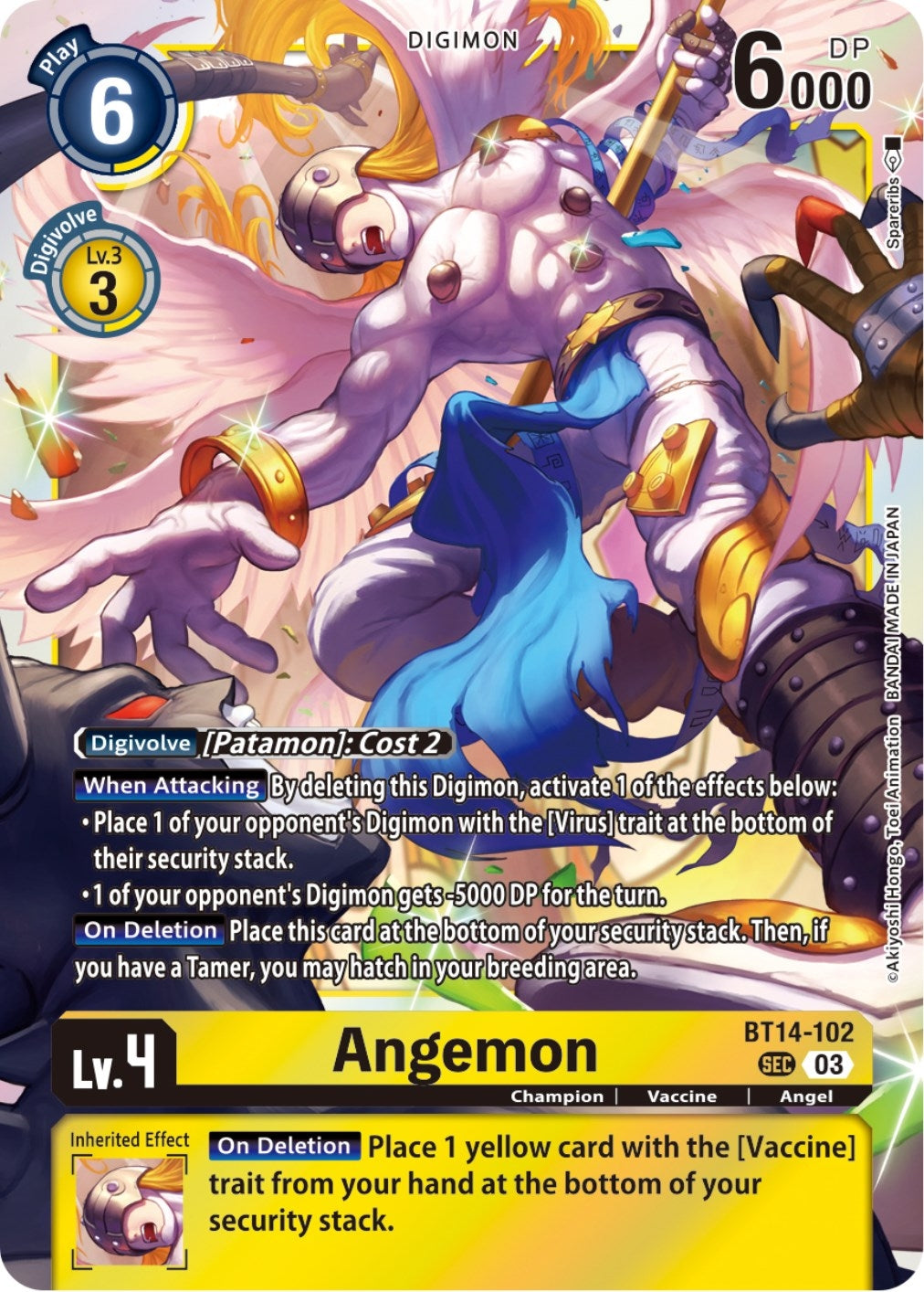 Image for Angemon (BT14-102 SEC) (Blast Ace) - Digimon Card Game