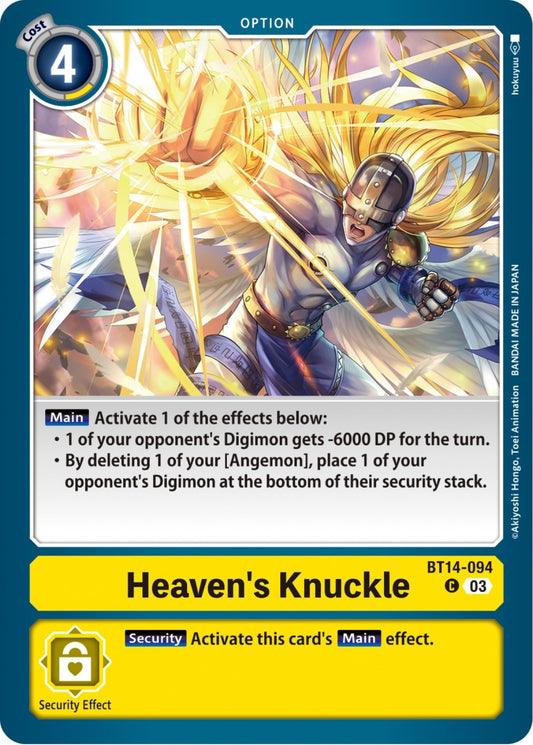 Image for Heaven's Knuckle (BT14-094 C) (Blast Ace) - Digimon Card Game