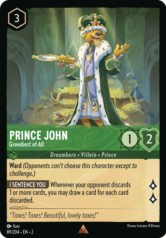 Image for Prince John - Greediest of All (89/204) (Rise of the Floodborn) - Disney Lorcana