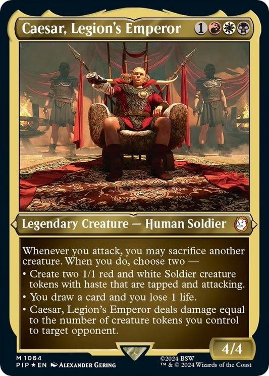 Image for Caesar, Legion's Emperor (Display Commander) - Thick Stock (1064) (Universes Beyond: Fallout) - Magic: The Gathering