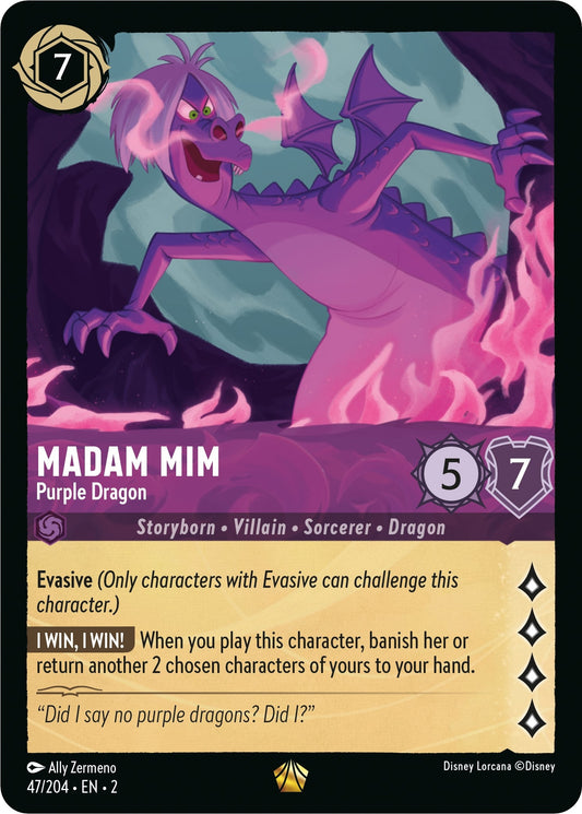 Image for Madam Mim - Purple Dragon (47/204) (Rise of the Floodborn) - Disney Lorcana