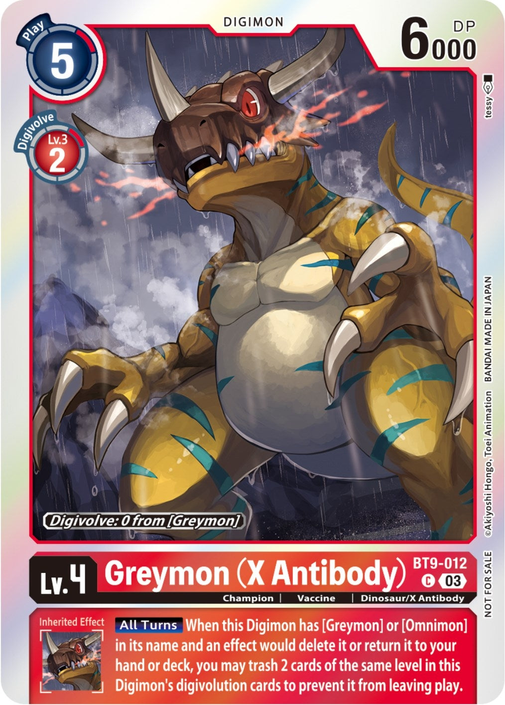Image for Greymon (X Antibody) (Blast Ace Pre-Release Winner) (BT9-012 C) (X Record) - Digimon Card Game
