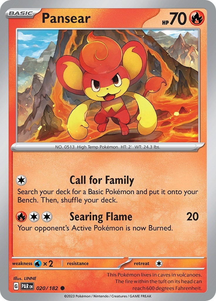 Image for Pansear (020/182) (SV04: Paradox Rift) - Pokemon