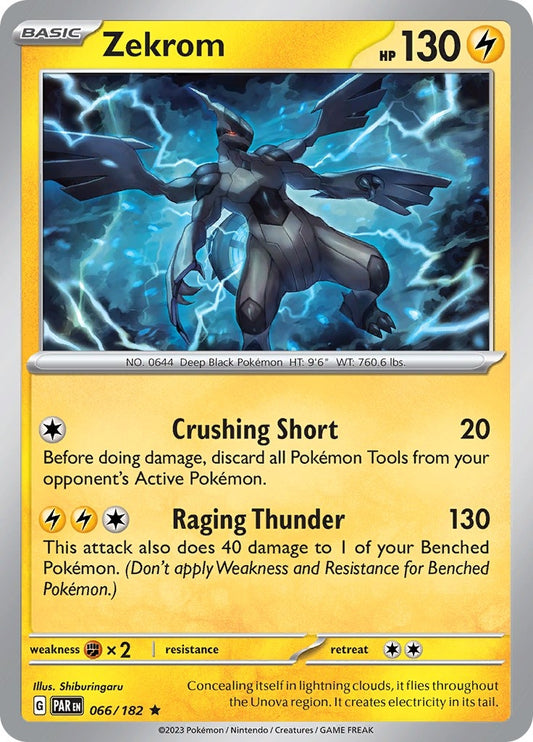Image for Zekrom (066/182) (SV04: Paradox Rift) - Pokemon