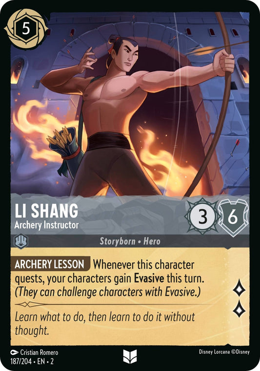Image for Li Shang - Archery Instructor (187/204) (Rise of the Floodborn) - Disney Lorcana