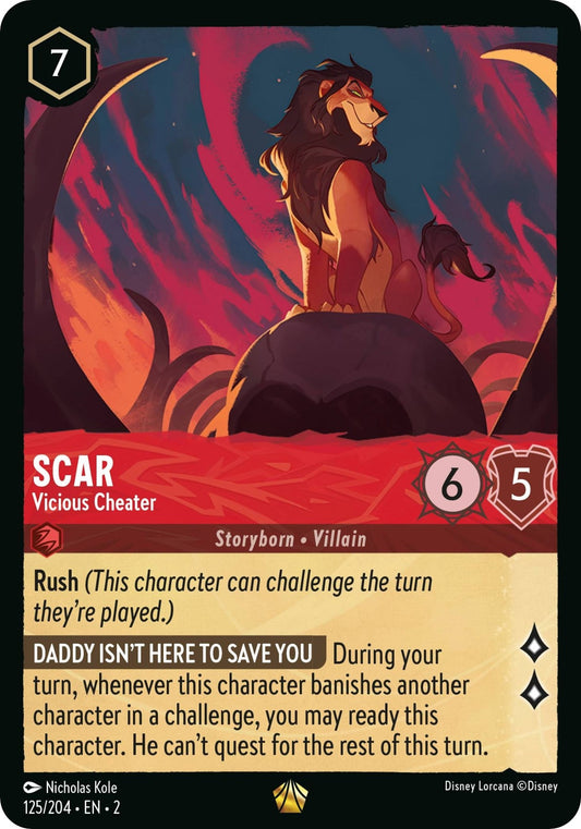 Image for Scar - Vicious Cheater (125/204) (Rise of the Floodborn) - Disney Lorcana