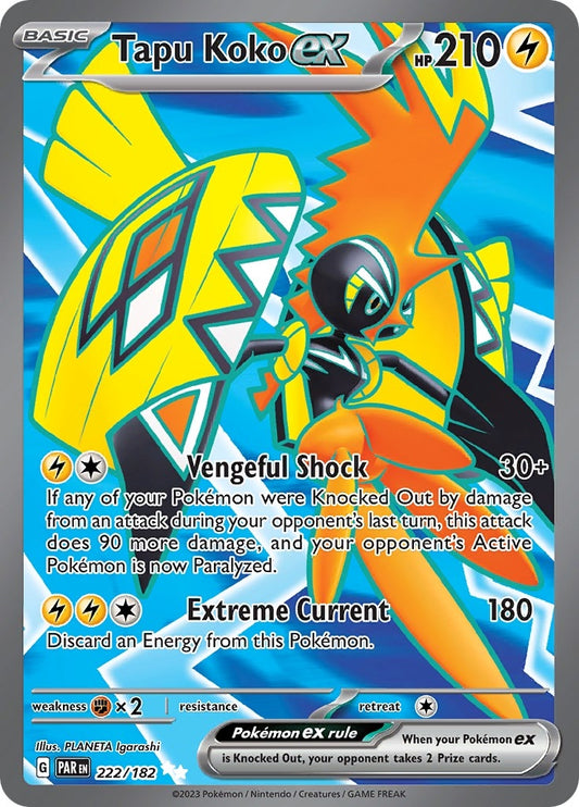 Image for Tapu Koko ex (222/182) (SV04: Paradox Rift) - Pokemon